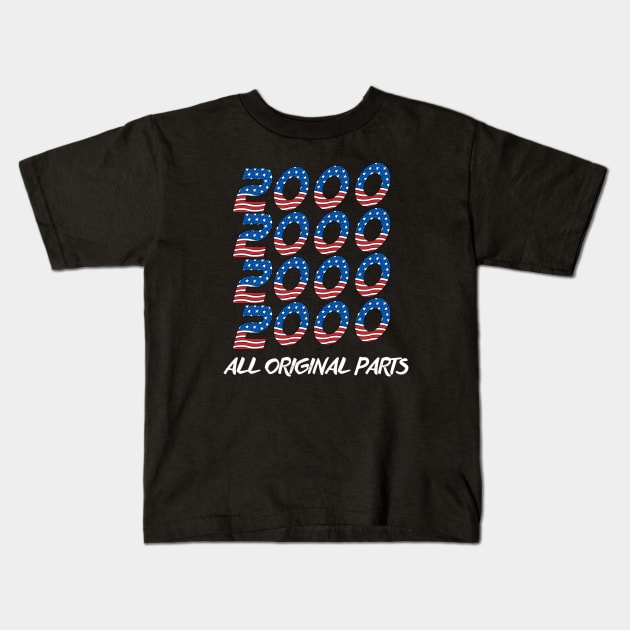 2000 Vintage American Flag Kids T-Shirt by ChadPill